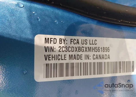 2021 Dodge Charger Sxt Rwd из США, поврежденный, VIN 2C3CDXBGXMH561896